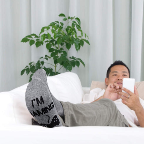 SATINIOR 6 Pairs Do Not Disturb Socks Cotton Funny Gaming Socks for Men Women Christmas Games Lover Gifts, Multicoloured...
